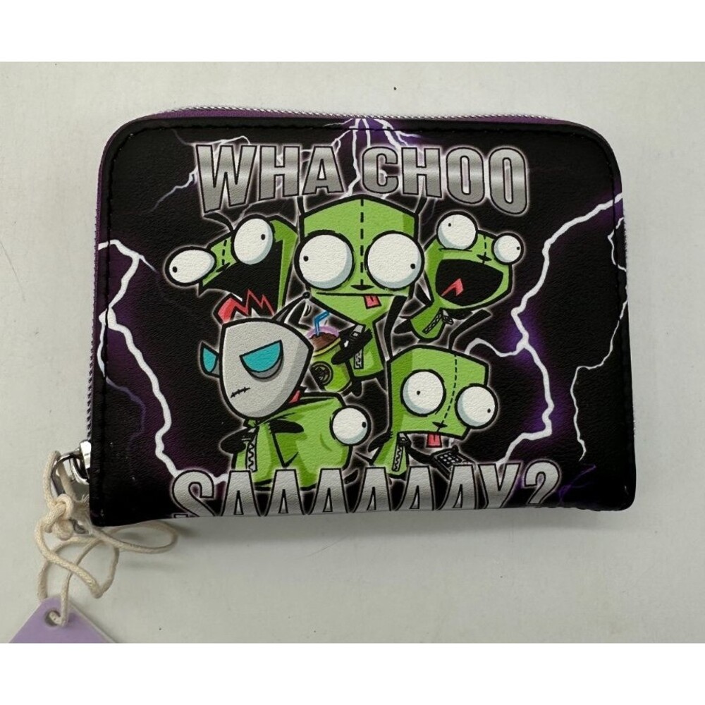 NWT Loungefly Invader Zim GIR Lightning WHA CHOO SAY? Mini Zipper Wallet NEW